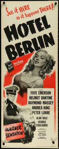 7c0746 HOTEL BERLIN insert 1945 Faye Emerson, Nazi Raymond Massey, Peter Lorre, ultra rare!