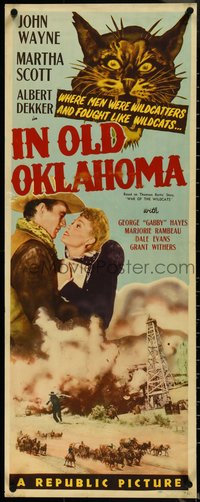 7c0748 IN OLD OKLAHOMA insert 1943 John Wayne, Martha Scott, where men fought like wildcats!