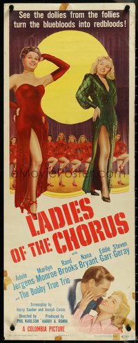 7c0755 LADIES OF THE CHORUS insert 1948 c/u of Marilyn Monroe & full-length w/Adele Jergens!