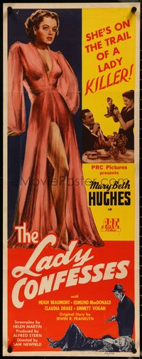 7c0757 LADY CONFESSES insert 1945 sexy full-length Mary Beth Hughes wearing only a robe, rare!