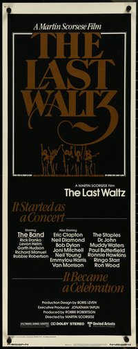 7c0758 LAST WALTZ insert 1978 Martin Scorsese, it started as a rock concert & became a celebration!