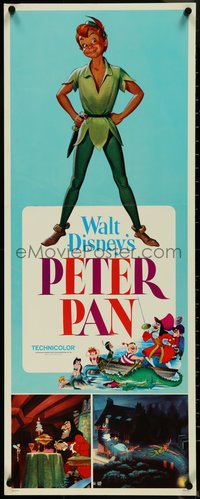 7c0769 PETER PAN insert R1976 Walt Disney animated cartoon fantasy classic, great full-length art!