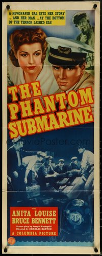 7c0770 PHANTOM SUBMARINE insert 1940 Anita Louise, Bruce Bennett, America's defense, ultra rare!