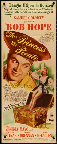 7c0771 PRINCESS & THE PIRATE insert 1944 great close up of Bob Hope plus sexy Virginia Mayo, rare!