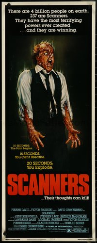 7c0778 SCANNERS insert 1981 David Cronenberg, in 20 seconds your head explodes, sci-fi art by Joann!