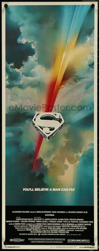 7c0786 SUPERMAN insert 1978 comic book hero Christopher Reeve, Gene Hackman, Bob Peak art!