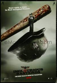 7c0407 INGLOURIOUS BASTERDS teaser DS 1sh 2009 Quentin Tarantino, Nazi helmet on baseball bat!