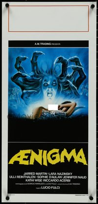 7c0660 AENIGMA Italian locandina 1988 Lucio Fulci, cool sexy horror artwork by Luca Crovato!