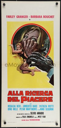 7c0662 AMUCK Italian locandina 1978 Casaro art of killer's hand reaching for sexiest Barbara Bouchet