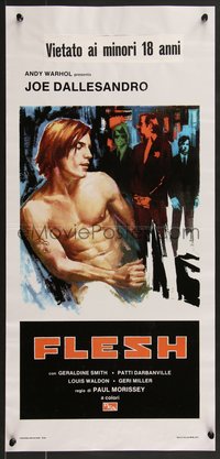 7c0663 ANDY WARHOL'S FLESH Italian locandina 1977 different art of Joe Dallesandro by Avelli!