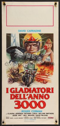 7c0672 DEATHSPORT Italian locandina 1978 Carradine, cool art of futuristic battle motorcycle, rare!