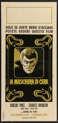 7c0684 HOUSE OF WAX Italian locandina R1970 different art of monster by Mario Piovano, ultra rare!