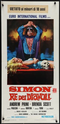 7c0707 SIMON - KING OF THE WITCHES Italian locandina 1972 wild Rodolfo Gasparri art, ultra rare!