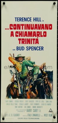 7c0715 TRINITY IS STILL MY NAME Italian locandina 1971 art of cowboy Terence Hill relaxing on horse!