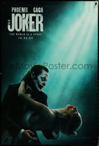 7c0418 JOKER: FOLIE A DEUX teaser DS 1sh 2024 Joaquin Phoenix dancing with Lady Gaga, rare!