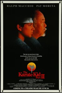 7c0422 KARATE KID PART II advance 1sh 1986 great profile of Pat Morita as Mr. Miyagi, Ralph Macchio!