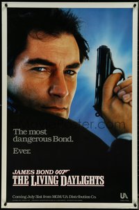 7c0446 LIVING DAYLIGHTS teaser 1sh 1987 Timothy Dalton as the most dangerous James Bond ever!