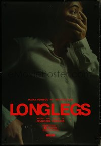 7c0448 LONGLEGS teaser DS 1sh 2024 Oz Perkins, Maika Monroe, Nicolas Cage, creepy image, ultra rare!