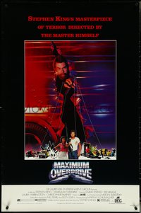 7c0465 MAXIMUM OVERDRIVE 1sh 1986 cool image of puppet master Stephen King, Emilio Estevez!