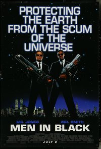 7c0467 MEN IN BLACK advance DS 1sh 1997 Will Smith & Tommy Lee Jones protecting the Earth!