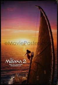 7c0475 MOANA 2 advance DS 1sh 2024 Walt Disney, Polynesia, Cravalho, sailing on ocean, ultra rare!