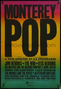 7c0478 MONTEREY POP 1sh R2018 D.A. Pennebaker, rock & roll, cool art design, ultra rare!