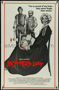 7c0480 MOTHER'S DAY 1sh 1980 mostly black and white horror comedy art of severed head in a box!