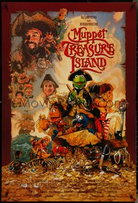 7c0484 MUPPET TREASURE ISLAND DS 1sh 1996 Jim Henson, Drew Struzan art of Kermit, Miss Piggy & cast!