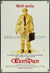 7c0495 OFFICE SPACE advance 1sh 1999 Mike Judge, Stephen Root covered in post-its!