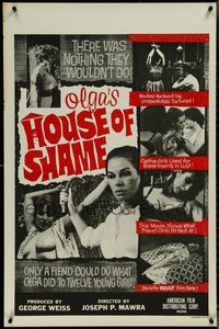 7c0497 OLGA'S HOUSE OF SHAME 1sh 1964 only a fiend could do what she did to 12 young girls!