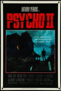 7c0528 PSYCHO II 1sh 1983 Anthony Perkins as Norman Bates, cool creepy image of classic house!