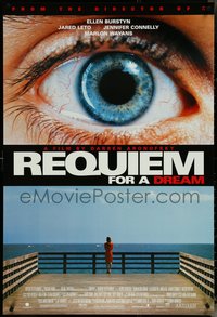 7c0538 REQUIEM FOR A DREAM 1sh 2000 drug addicts Jared Leto & Jennifer Connelly, cool eye image!