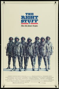 7c0543 RIGHT STUFF advance 1sh 1983 great line up of the first NASA astronauts all suited up!