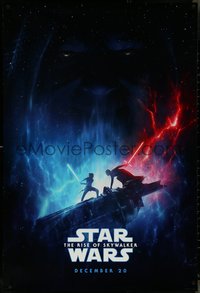 7c0545 RISE OF SKYWALKER teaser DS 1sh 2019 Star Wars, Ren battling Rey under Palpatine, December 20!