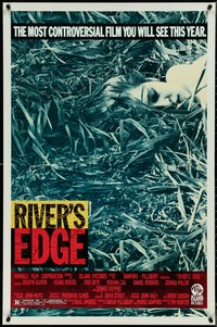 7c0546 RIVER'S EDGE 1sh 1986 Keanu Reeves, Glover, most controversial film you will see this year!