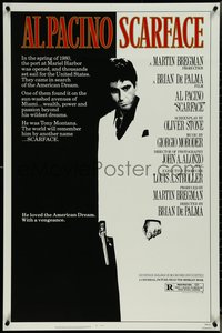 7c0556 SCARFACE 1sh 1983 Al Pacino as Tony Montana, Brian De Palma, Oliver Stone classic!