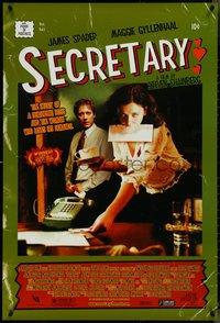 7c0560 SECRETARY 1sh 2002 James Spader, Maggie Gyllenhaal, cool comic cover design!