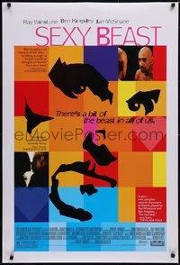 7c0561 SEXY BEAST DS 1sh 2000 Ray Winstone, Ian McShane, cool art of Ben Kingsley!