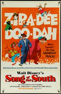 7c0575 SONG OF THE SOUTH 1sh R1972 Walt Disney, Uncle Remus, Br'er Rabbit & Bear, zip-a-dee doo-dah!