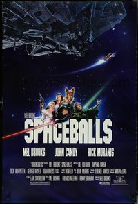 7c0576 SPACEBALLS 1sh 1987 Mel Brooks sci-fi Star Wars spoof, John Candy, Pullman!