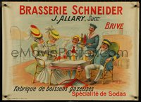 7c0081 BRASSERIE SCHNEIDER 24x33 French advertising poster 1900s Albert Quendray art, ultra rare!