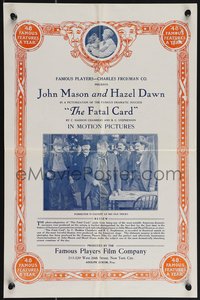 7c0833 FATAL CARD 13x19 special poster 1915 John Mason and Hazel Dawn, ultra rare!