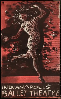 7c0098 INDIANAPOLIS BALLET THEATRE 23x38 stage poster 1980s Polish-style dancing art, ultra rare!