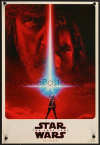 7c0837 LAST JEDI 13x19 special poster 2017 Star Wars, Hamill, Driver & Ridley, ultra rare!