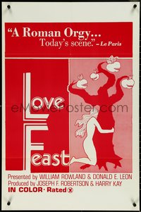 7c0214 LOVE FEAST 23x35 special poster 1969 Heather Starr, Casey Larrain & Ed Wood!