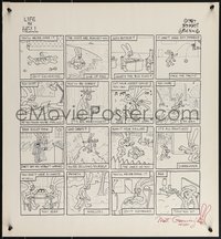 7c0814 MATT GROENING signed 23x25 art print 1987 on Life in Hell comic strip with added art!