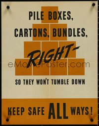 7c0797 PILE BOXES CARTONS BUNDLES RIGHT 17x22 motivational poster 1950s stack packages, ultra rare!