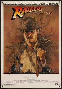 7c0844 RAIDERS OF THE LOST ARK 17x24 special poster 1981 adventurer Harrison Ford by Richard Amsel!