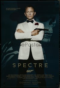 7c0580 SPECTRE IMAX int'l advance DS 1sh 2015 cool image of Daniel Craig as James Bond 007 with gun!