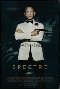 7c0581 SPECTRE int'l advance DS 1sh 2015 cool image of Daniel Craig as James Bond 007 with gun!